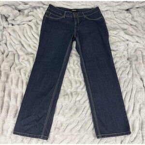 Beau Dawson Jeans Womens 14P Bootcut Dark Wash Petite Mid Rise Embroidered Boho